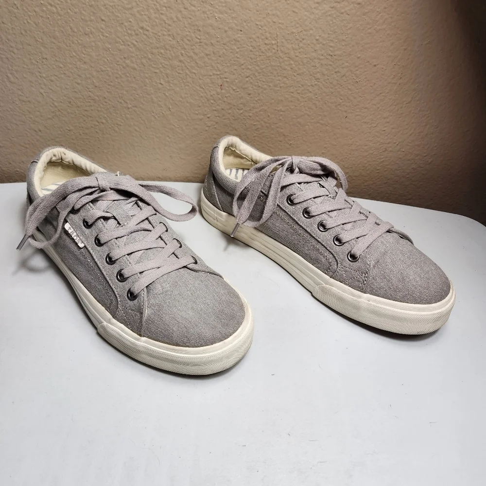 Taos Plim Soul Womens |8.5| Gray Wash Canvas Comfort Sneakers